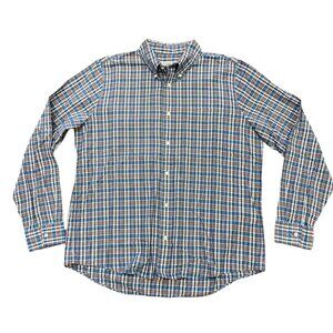 JACK SPADE Mens shirt sz XL Plaid Blue Pink Button down Classic Office Workwear